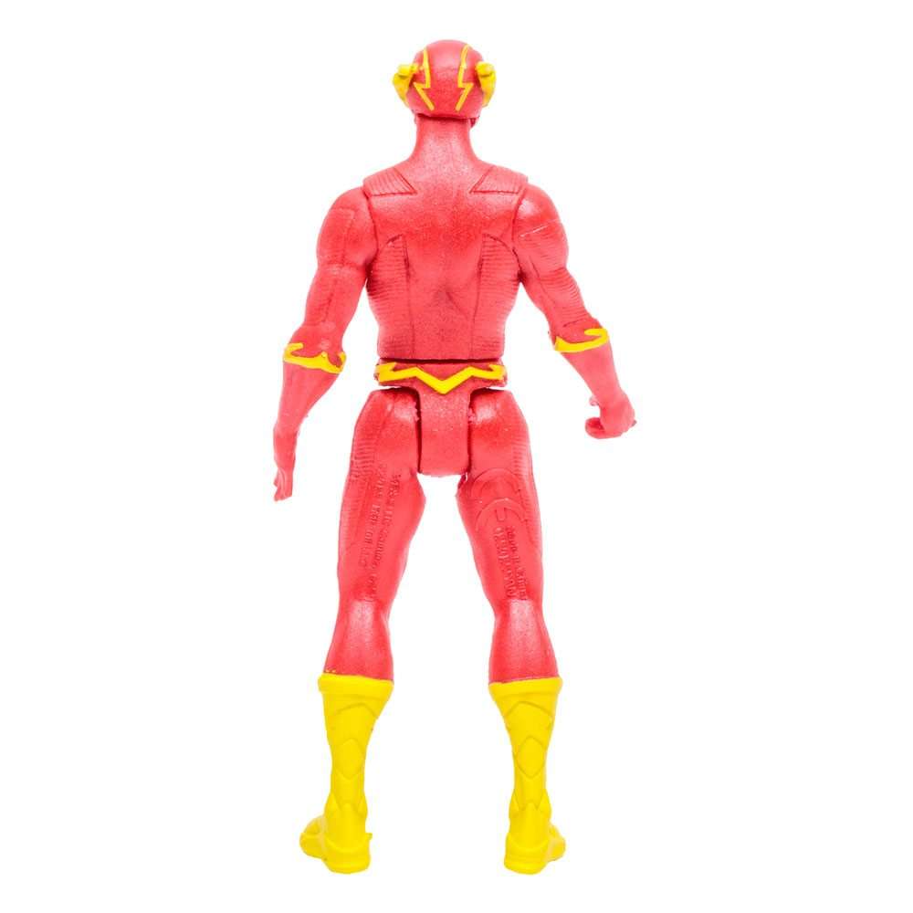Back view of the 8 cm McFarlane DC Page Punchers Flashpoint Flash action figure in a red suit with yellow accents.