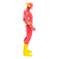 Side view of the 8 cm McFarlane DC Page Punchers Flashpoint Flash action figure in a red suit with yellow boots.