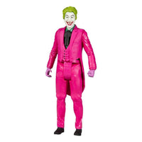McFarlane DC Retro Batman 66 The Joker 15 cm action figure in a bright pink suit with green hair and white face paint.