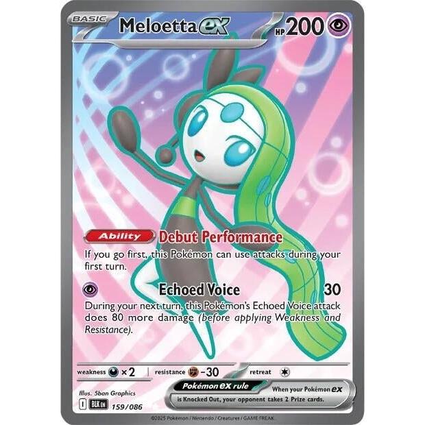 Pokemon Meloetta ex (159/086) (SV: Black Bolt) by LAB7 Malta, Europe