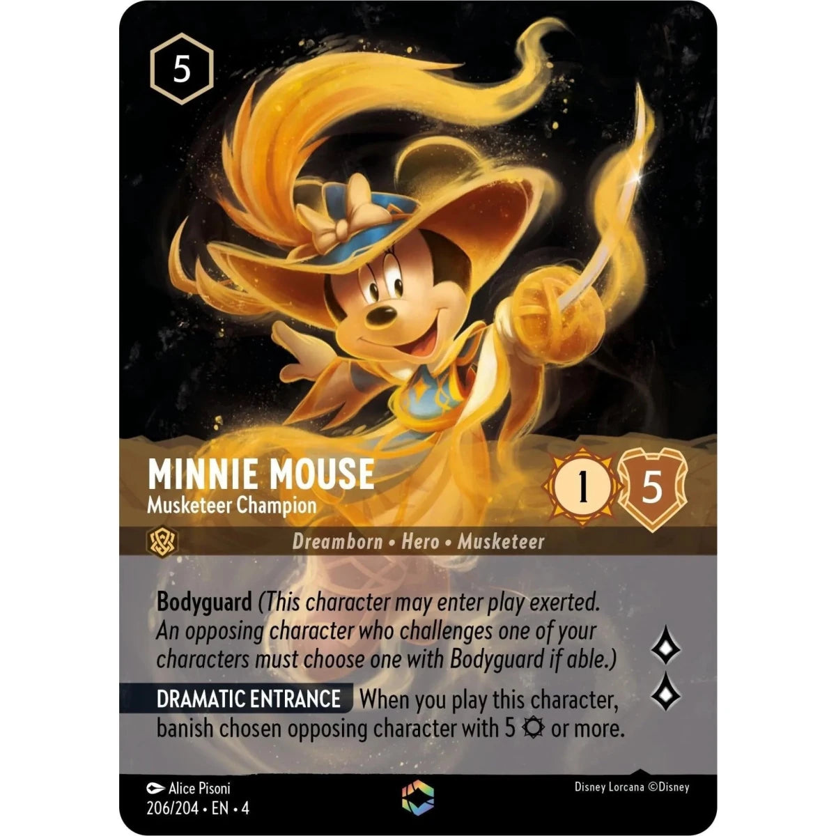 Minnie Mouse - Musketeer Champion (Enchanted) (206/204) (Ursula's Return) in Malta | LAB7