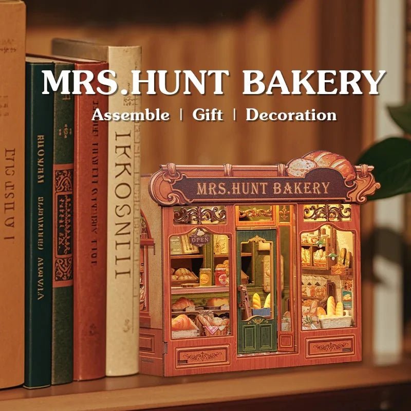 Mrs. Hunt Bakery Miniature House DIY Book Nook With LED by LAB7 Malta, Europe
