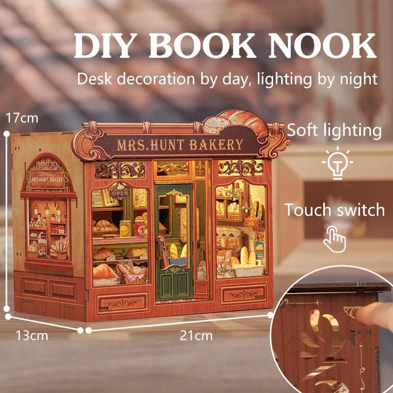 Mrs. Hunt Bakery Miniature House DIY Book Nook With LED by LAB7 Malta, Europe