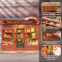Mrs. Hunt Bakery Miniature House DIY Book Nook With LED in Malta | LAB7