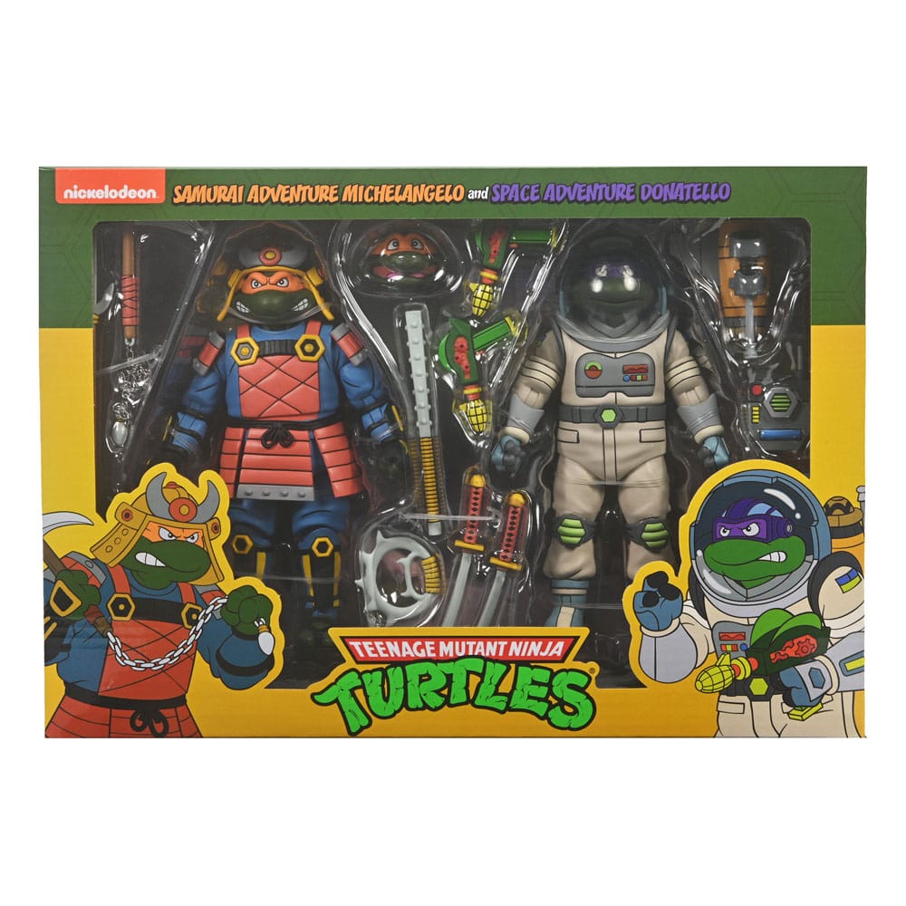 NECA TMNT Cartoon 2 - Pack Space Adventure Donatello & Samurai Michelangelo 18cm by LAB7 Malta, Europe
