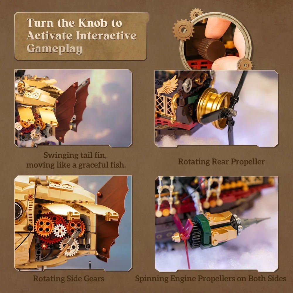 Pantasy Steampunk Airship Building Block Set – 2858pcs Model in Malta | LAB7