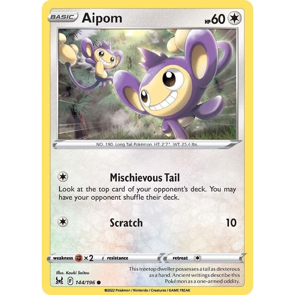 Pokemon Aipom (144/196) (SWSH11: Lost Origin) by LAB7 Malta, Europe