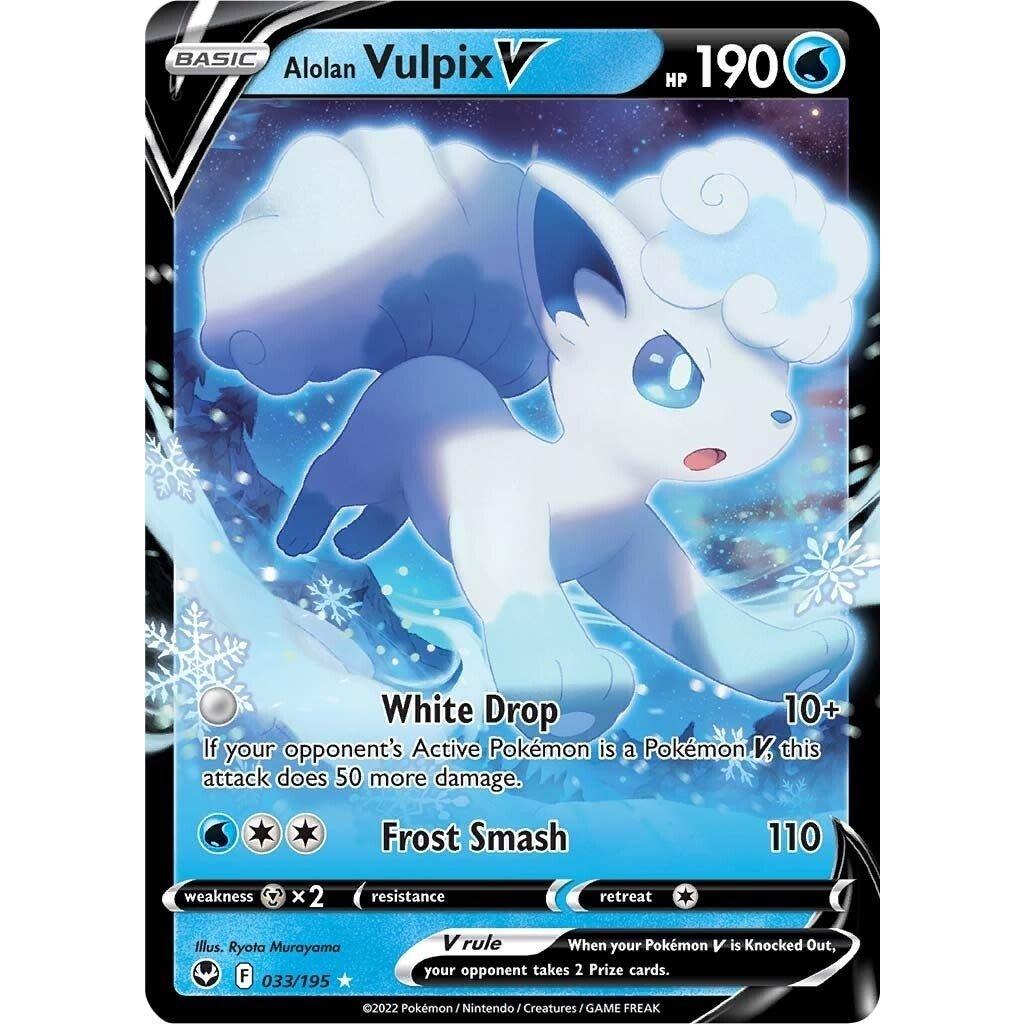 The Pokemon Company Alolan Vulpix V (033/195) (SWSH12: Silver Tempest) by LAB7 Malta, Europe