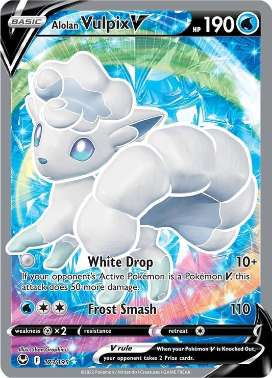 Pokemon - Alolan Vulpix V (Full Art) (173/195) (SWSH12: Silver Tempest)