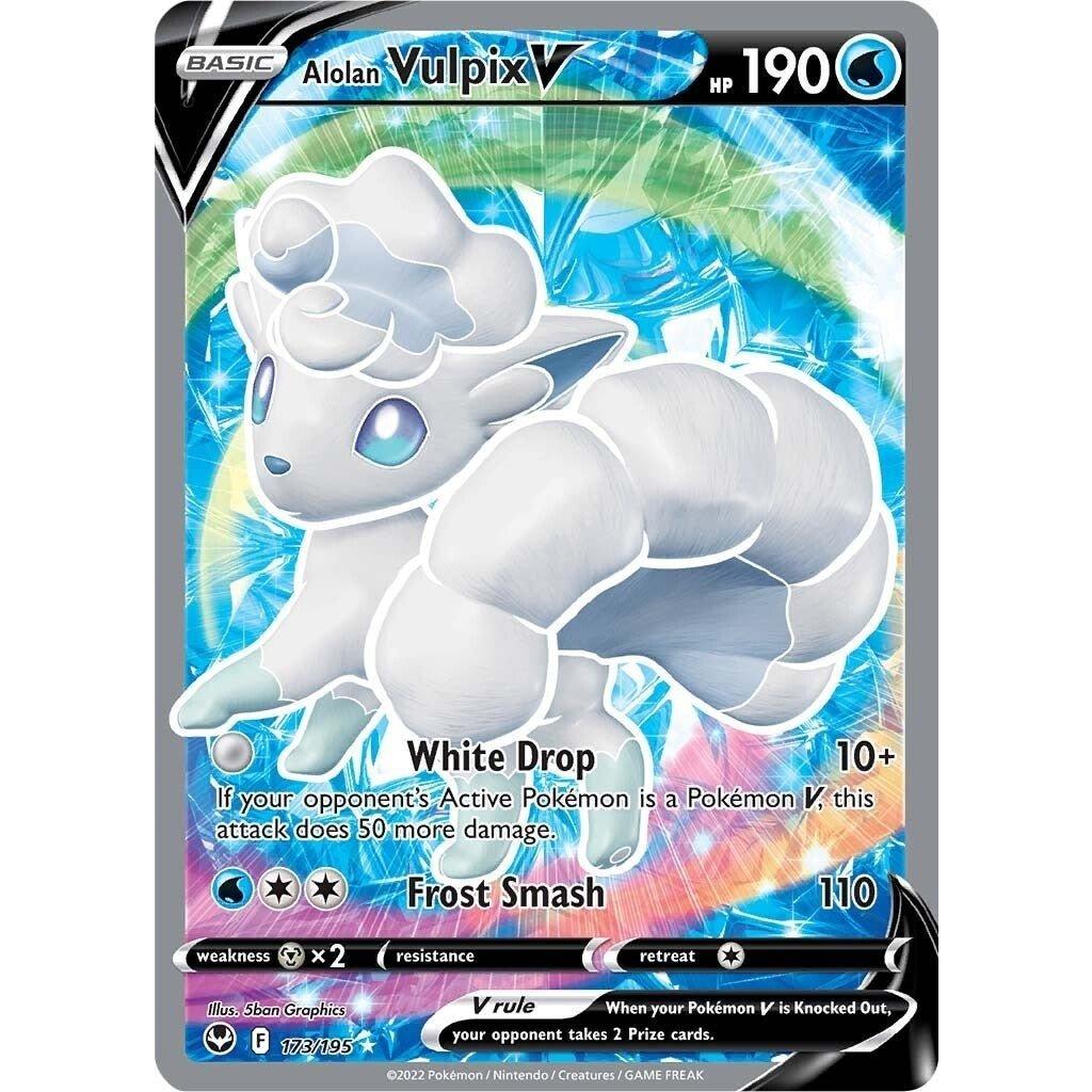 The Pokemon Company Alolan Vulpix V (Full Art) (173/195) (SWSH12: Silver Tempest) by LAB7 Malta, Europe