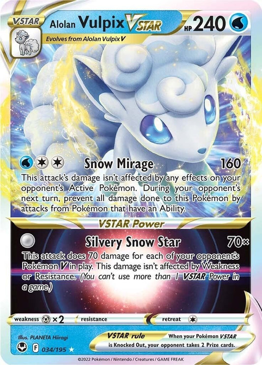 Pokemon - Alolan Vulpix VSTAR (034/195) (SWSH12: Silver Tempest)