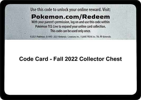 Pokemon - Code Card - Fall 2022 Collector Chest (SWSH12: Silver Tempest)