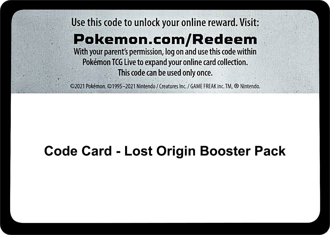 Pokemon - Code Card - Lost Origin Booster Pack (SWSH11: Lost Origin)