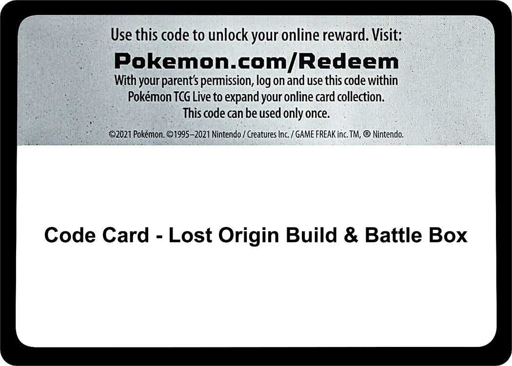 Pokemon - Code Card - Lost Origin Build & Battle Box (SWSH11: Lost Origin)