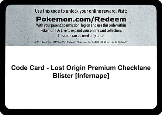 Pokemon - Code Card - Lost Origin Premium Checklane Blister [Infernape] (SWSH11: Lost Origin)