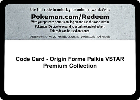 Pokemon - Code Card - Origin Forme Palkia VSTAR Premium Collection (SWSH11: Lost Origin)