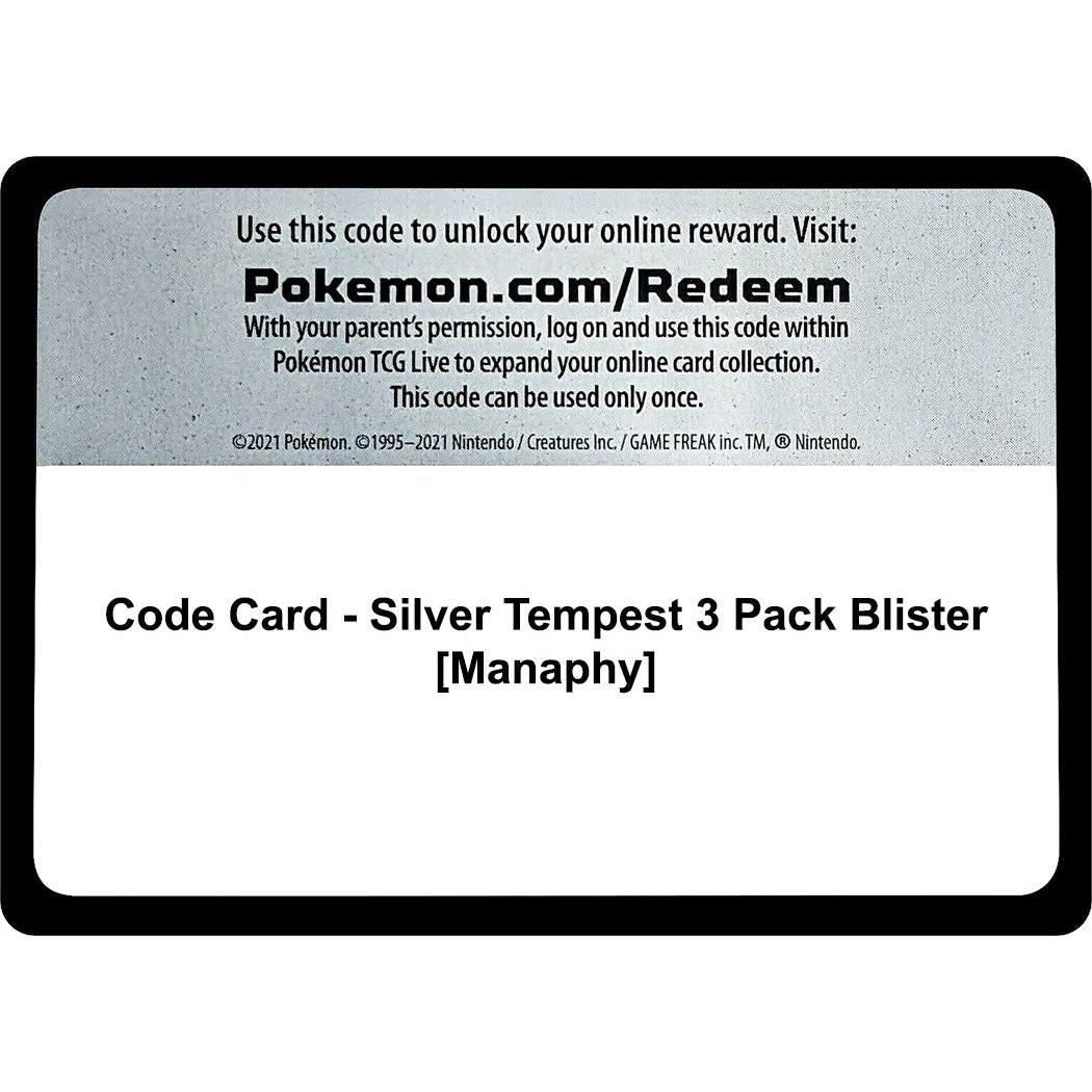 The Pokemon Company Code Card - Silver Tempest 3 Pack Blister [Manaphy] (SWSH12: Silver Tempest) by LAB7 Malta, Europe