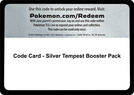 Pokemon - Code Card - Silver Tempest Booster Pack (SWSH12: Silver Tempest)