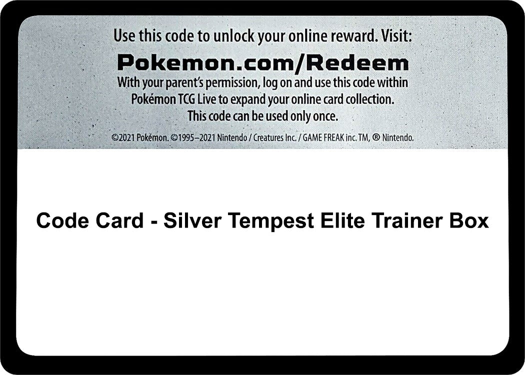 Pokemon - Code Card - Silver Tempest Elite Trainer Box (SWSH12: Silver Tempest)