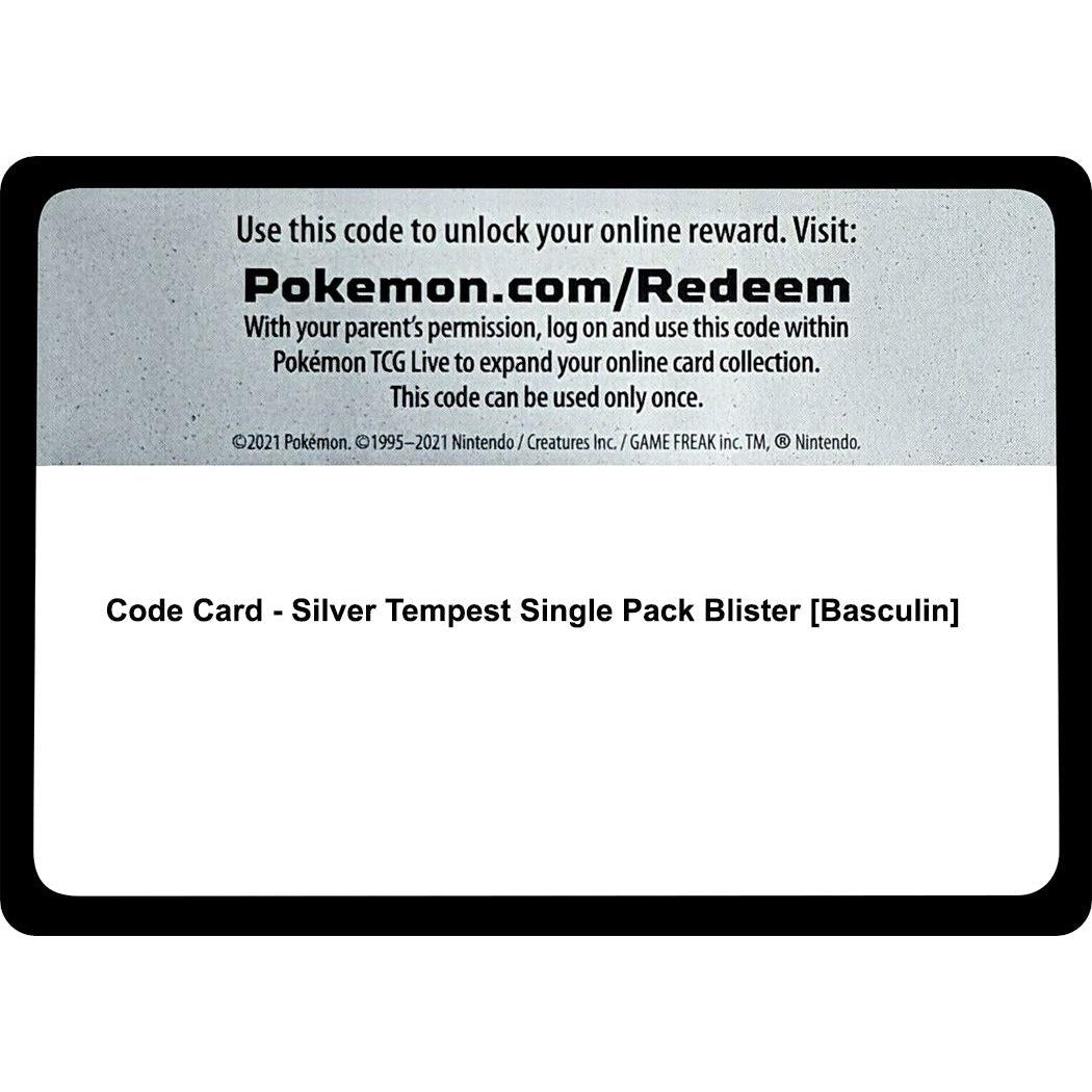 The Pokemon Company Code Card - Silver Tempest Single Pack Blister [Basculin] (SWSH12: Silver Tempest) by LAB7 Malta, Europe