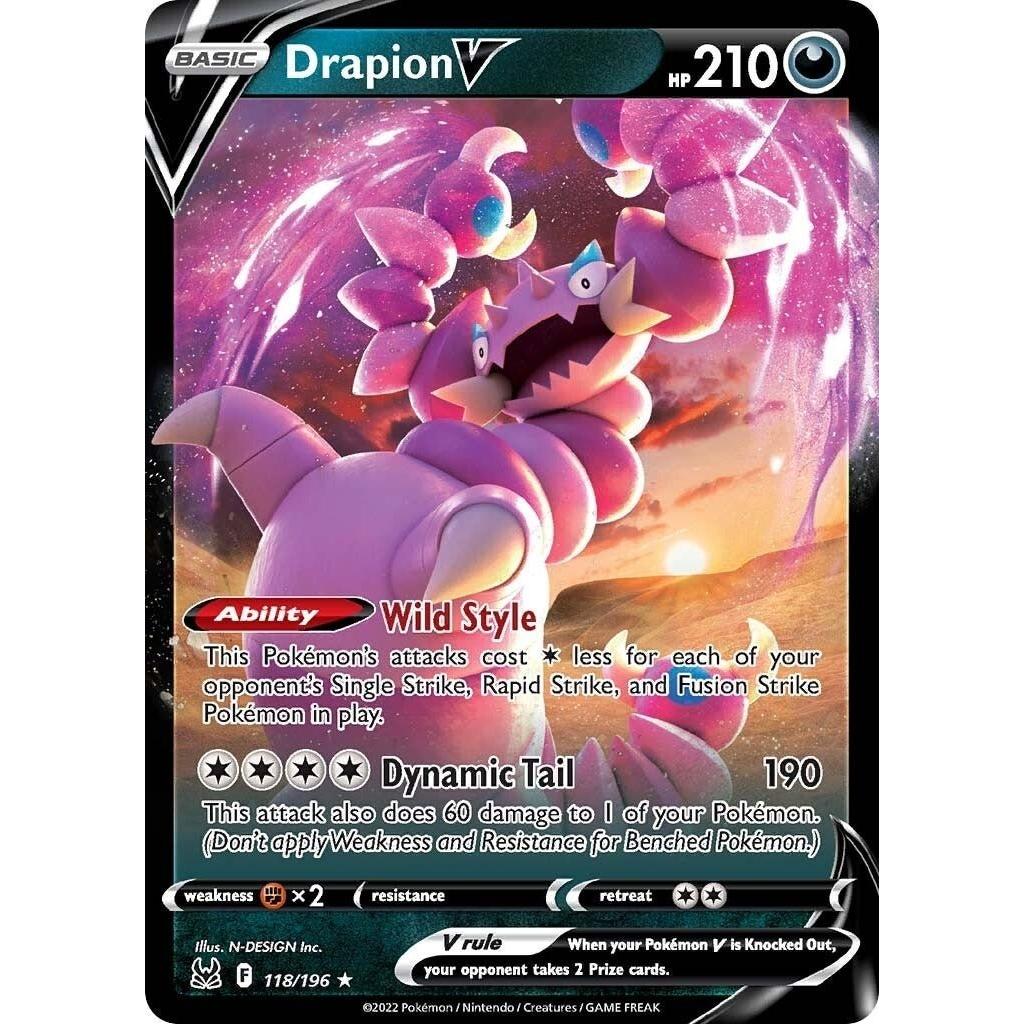 Pokemon Drapion V (118/196) (SWSH11: Lost Origin) by LAB7 Malta, Europe