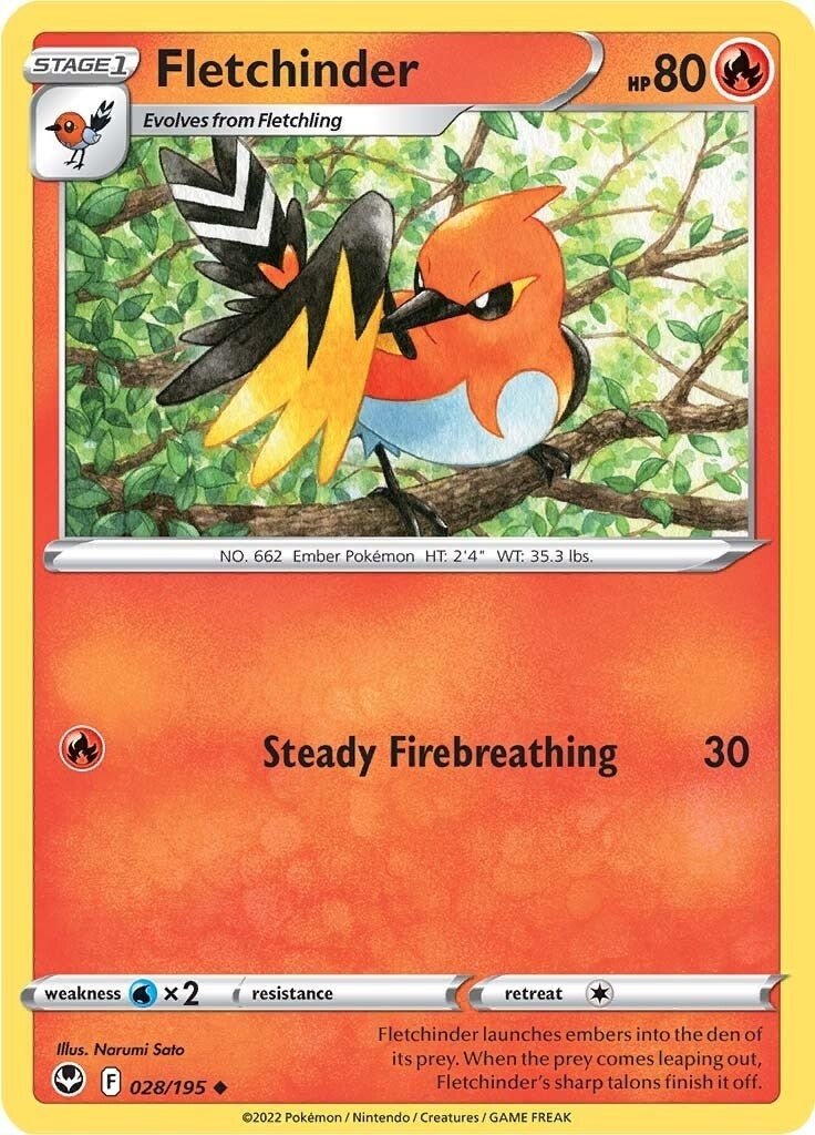 Pokemon - Fletchinder (028/195) (SWSH12: Silver Tempest)