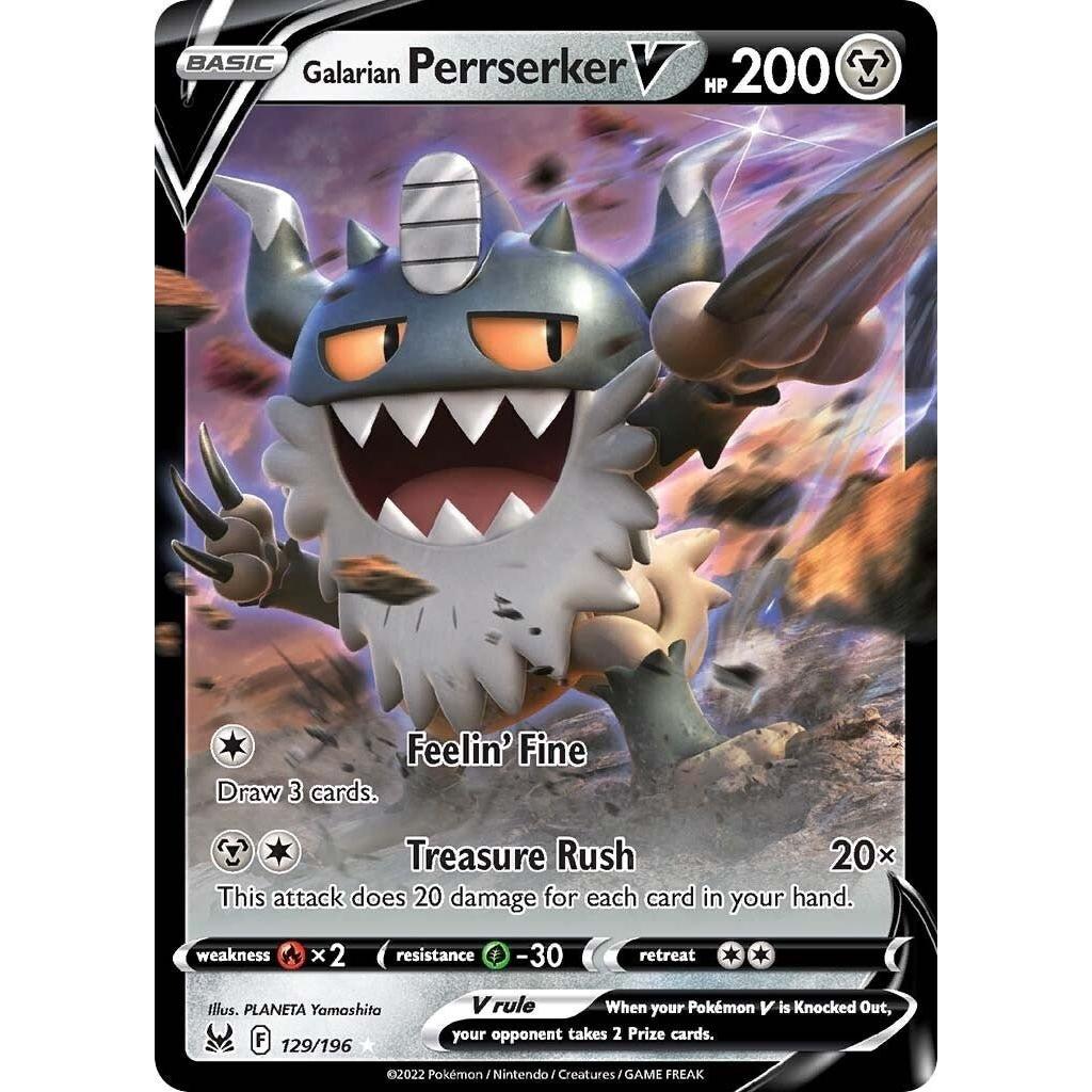 Pokemon Galarian Perrserker V (129/196) (SWSH11: Lost Origin) by LAB7 Malta, Europe