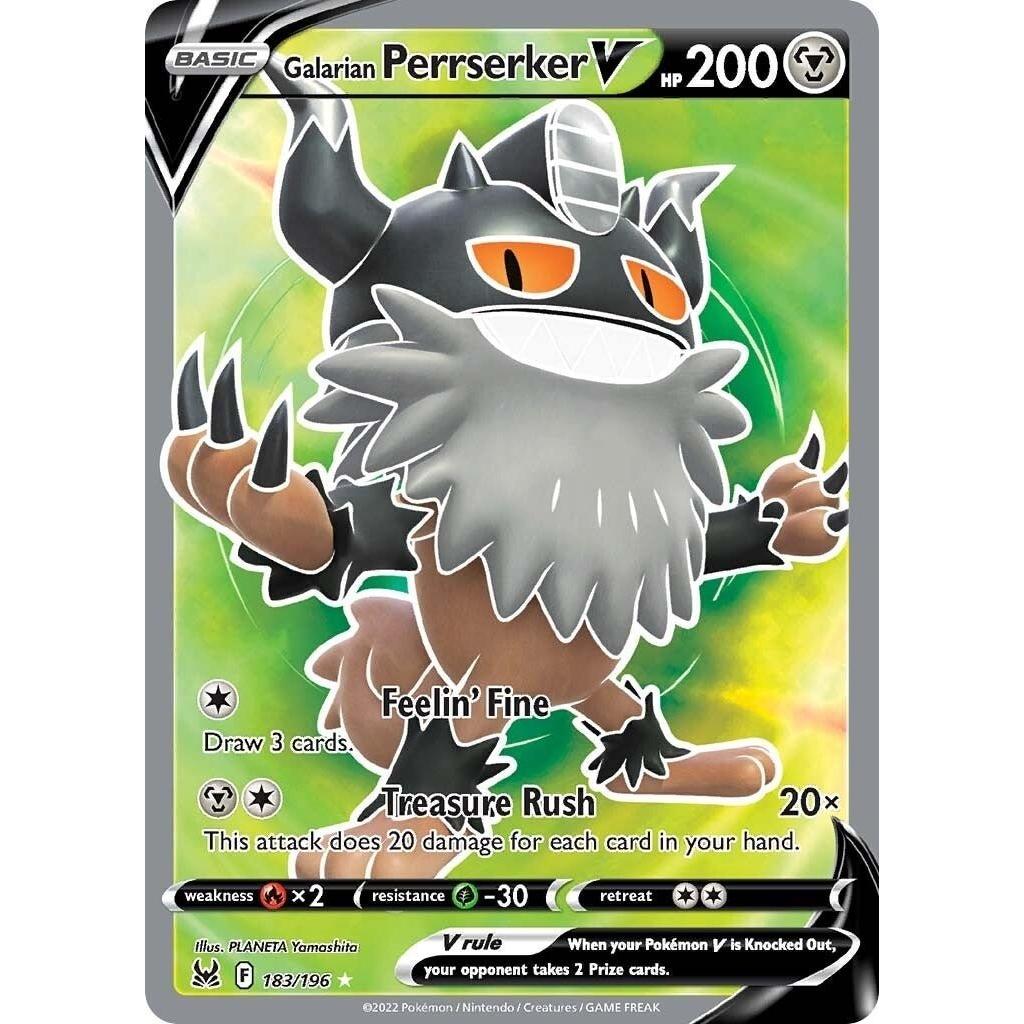 Pokemon Galarian Perrserker V (Full Art) (183/196) (SWSH11: Lost Origin) by LAB7 Malta, Europe