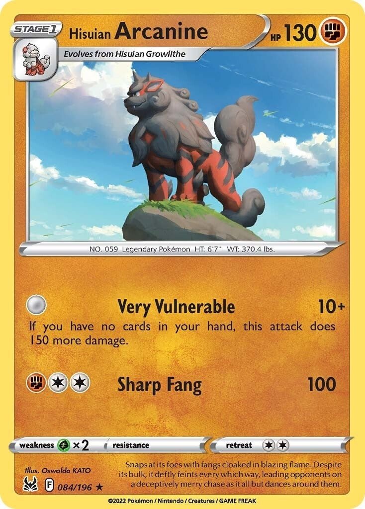 Pokemon - Hisuian Arcanine (084/196) (SWSH11: Lost Origin)