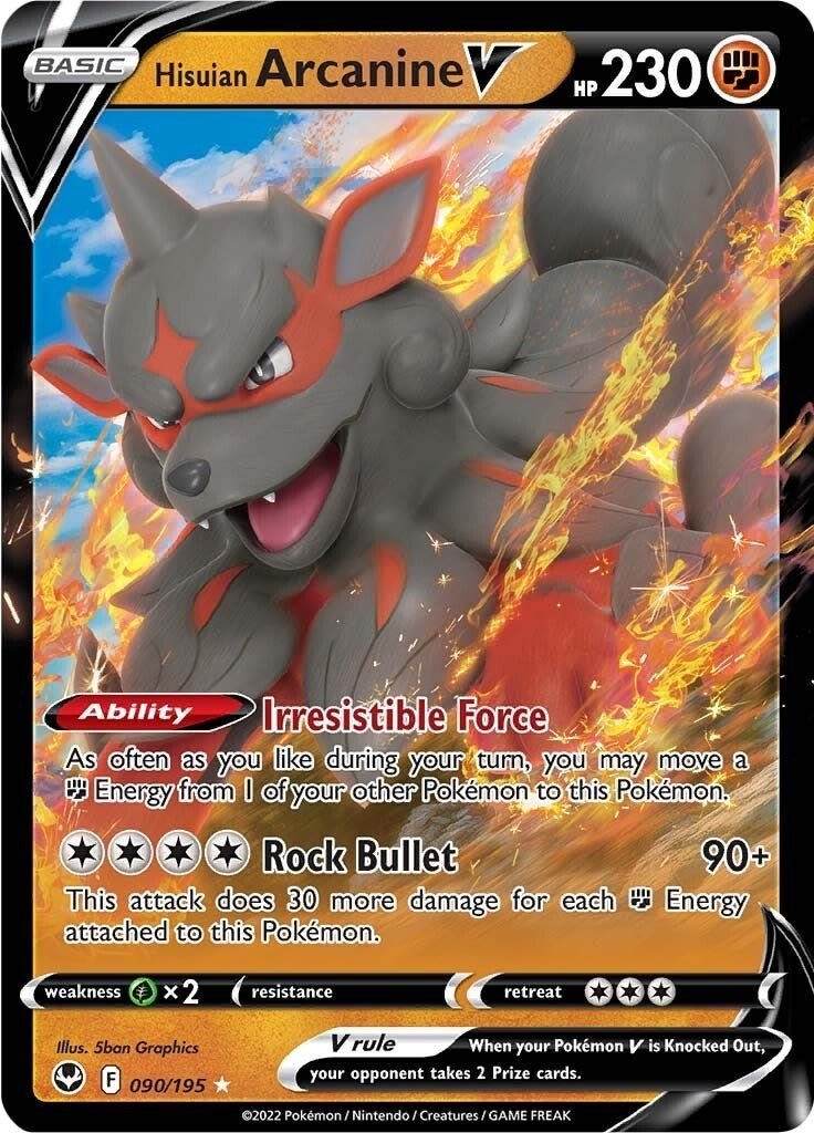 Pokemon - Hisuian Arcanine V (090/195) (SWSH12: Silver Tempest)