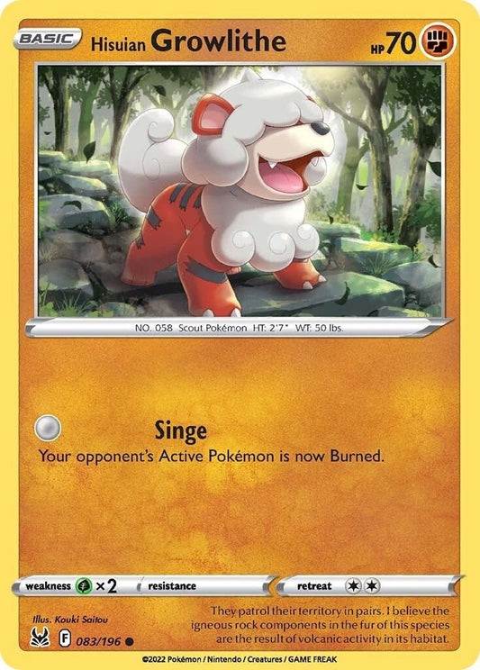 Pokemon - Hisuian Growlithe (083/196) (SWSH11: Lost Origin)