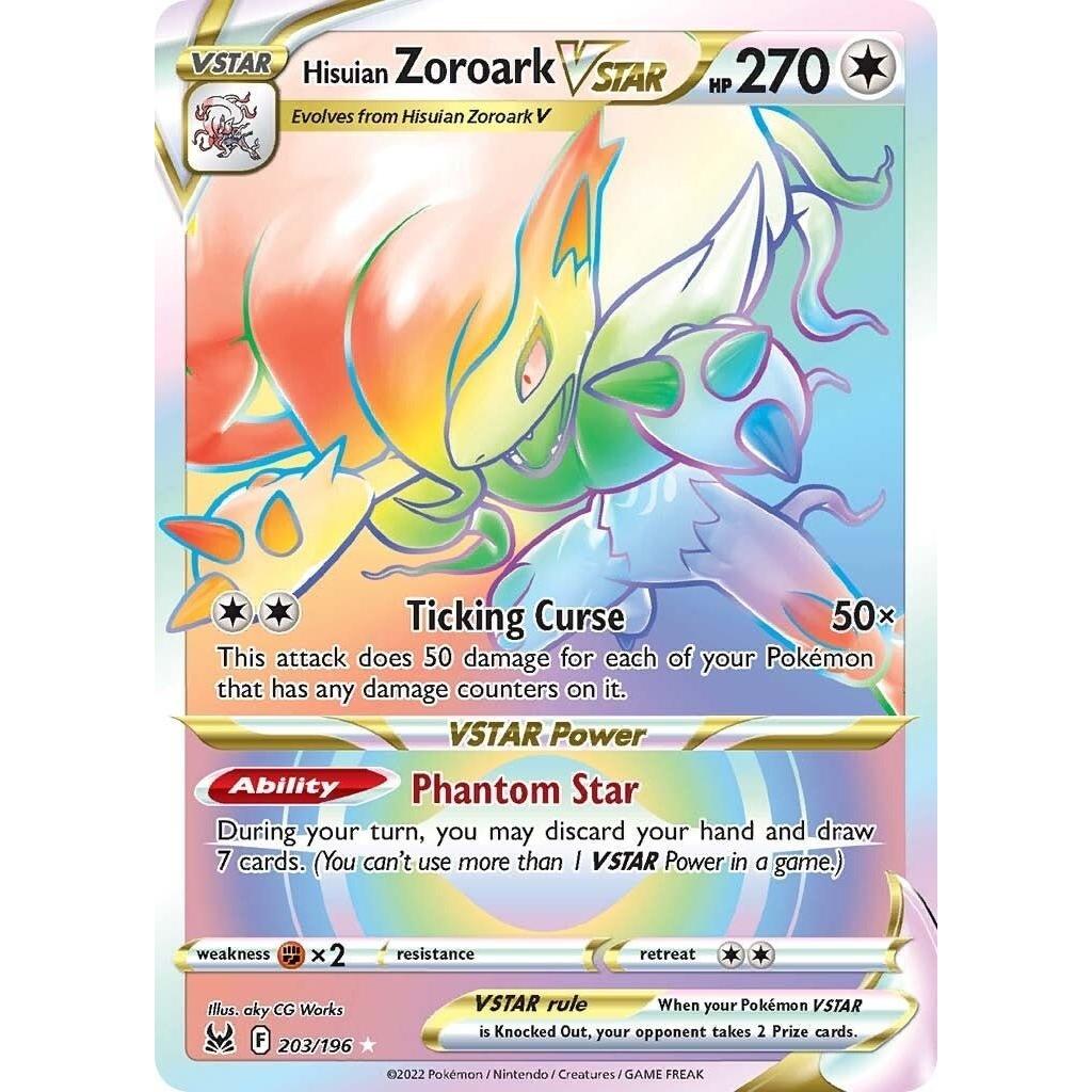 Pokemon Hisuian Zoroark VSTAR (Secret) (203/196) (SWSH11: Lost Origin) by LAB7 Malta, Europe