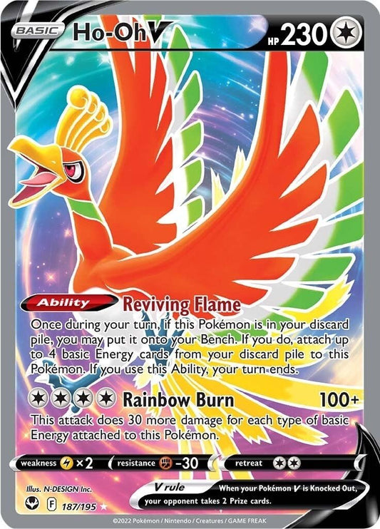 Pokemon - Ho - Oh V (Full Art) (187/195) (SWSH12: Silver Tempest)