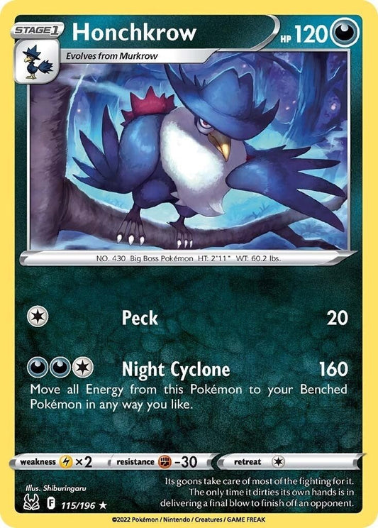 Pokemon - Honchkrow (115/196) (SWSH11: Lost Origin)