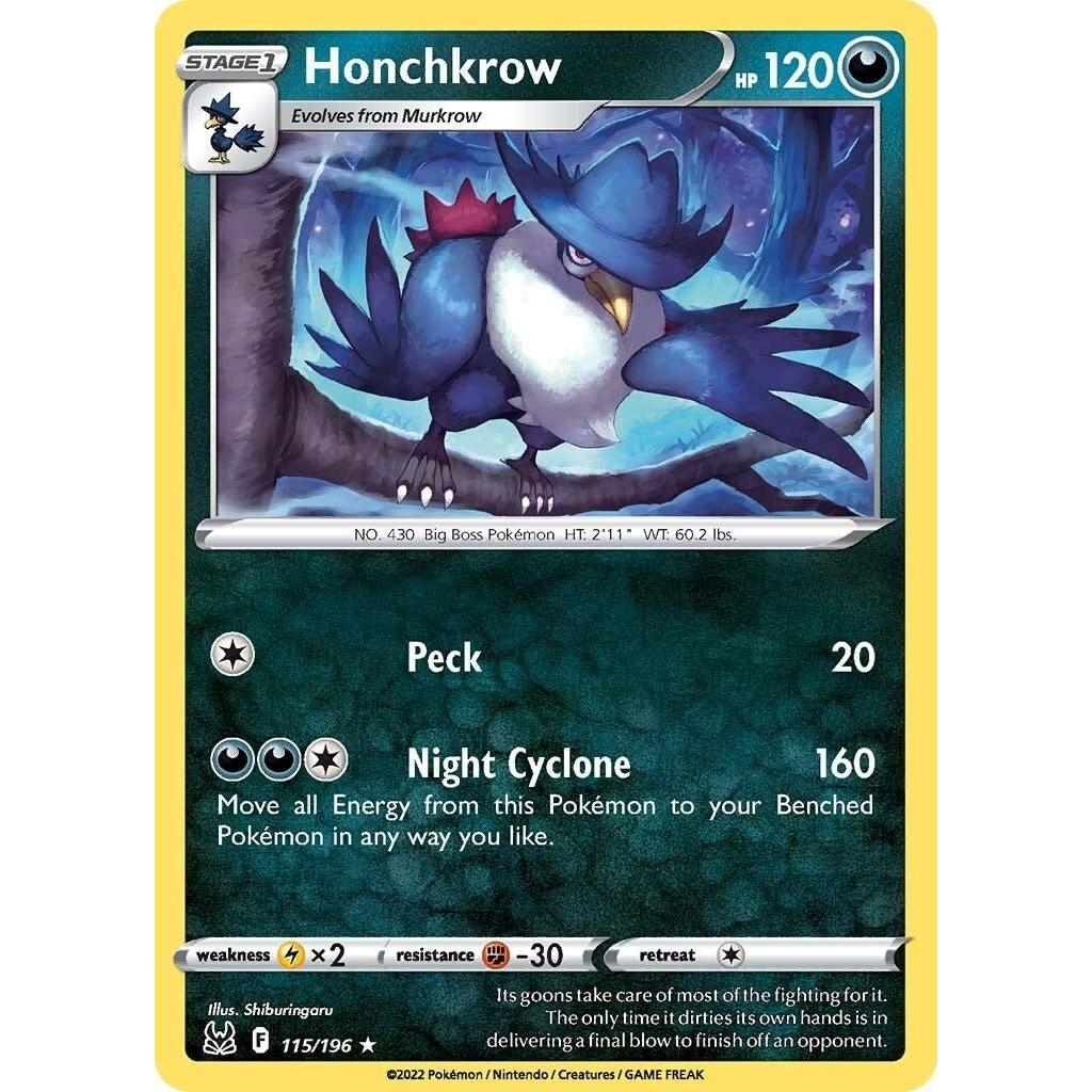 Pokemon Honchkrow (115/196) (SWSH11: Lost Origin) by LAB7 Malta, Europe