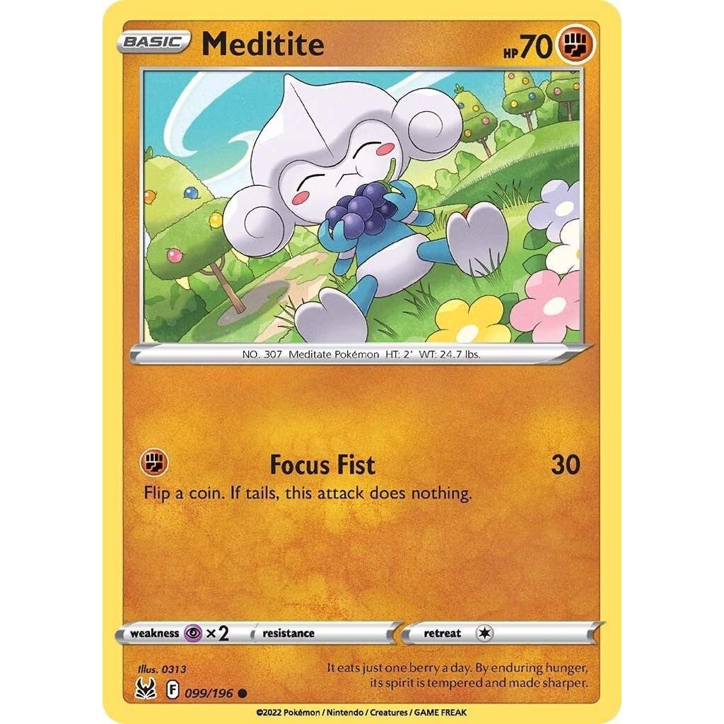 Pokemon Meditite (099/196) (SWSH11: Lost Origin) by LAB7 Malta, Europe