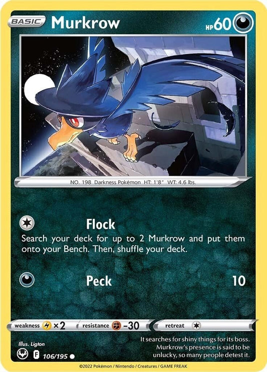 Pokemon - Murkrow (106/195) (SWSH12: Silver Tempest)