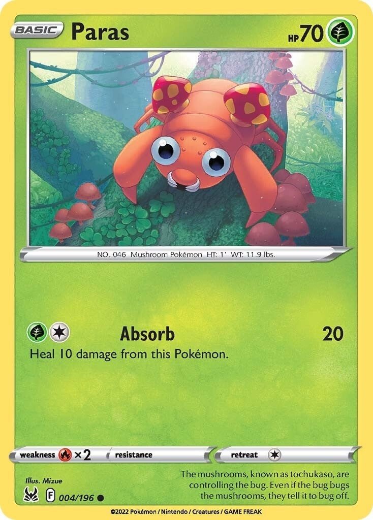 Pokemon - Paras (004/196) (SWSH11: Lost Origin)
