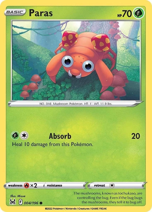 Pokemon - Paras (004/196) (SWSH11: Lost Origin)