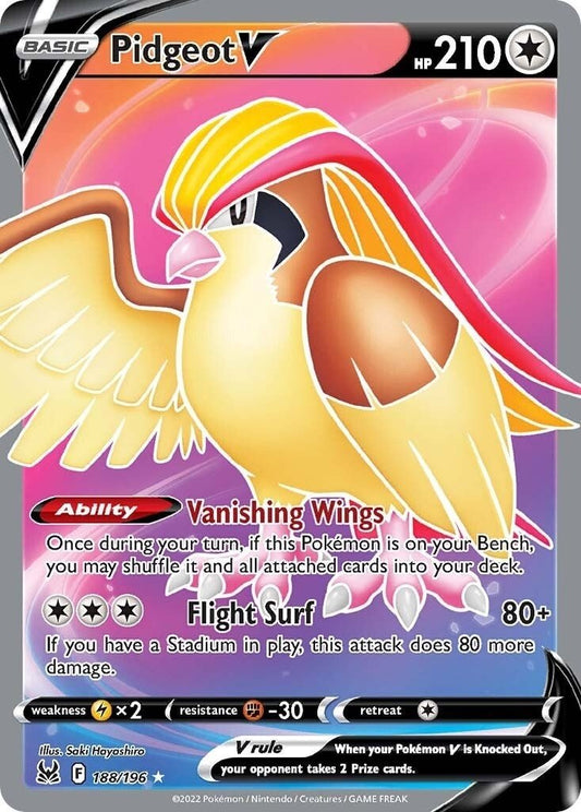 Pokemon - Pidgeot V (Full Art) (188/196) (SWSH11: Lost Origin)