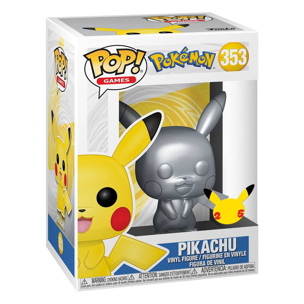 Pokemon - Pikachu Silver Metallic Pop! Vinyl Figure 353 by LAB7 Malta, Europe