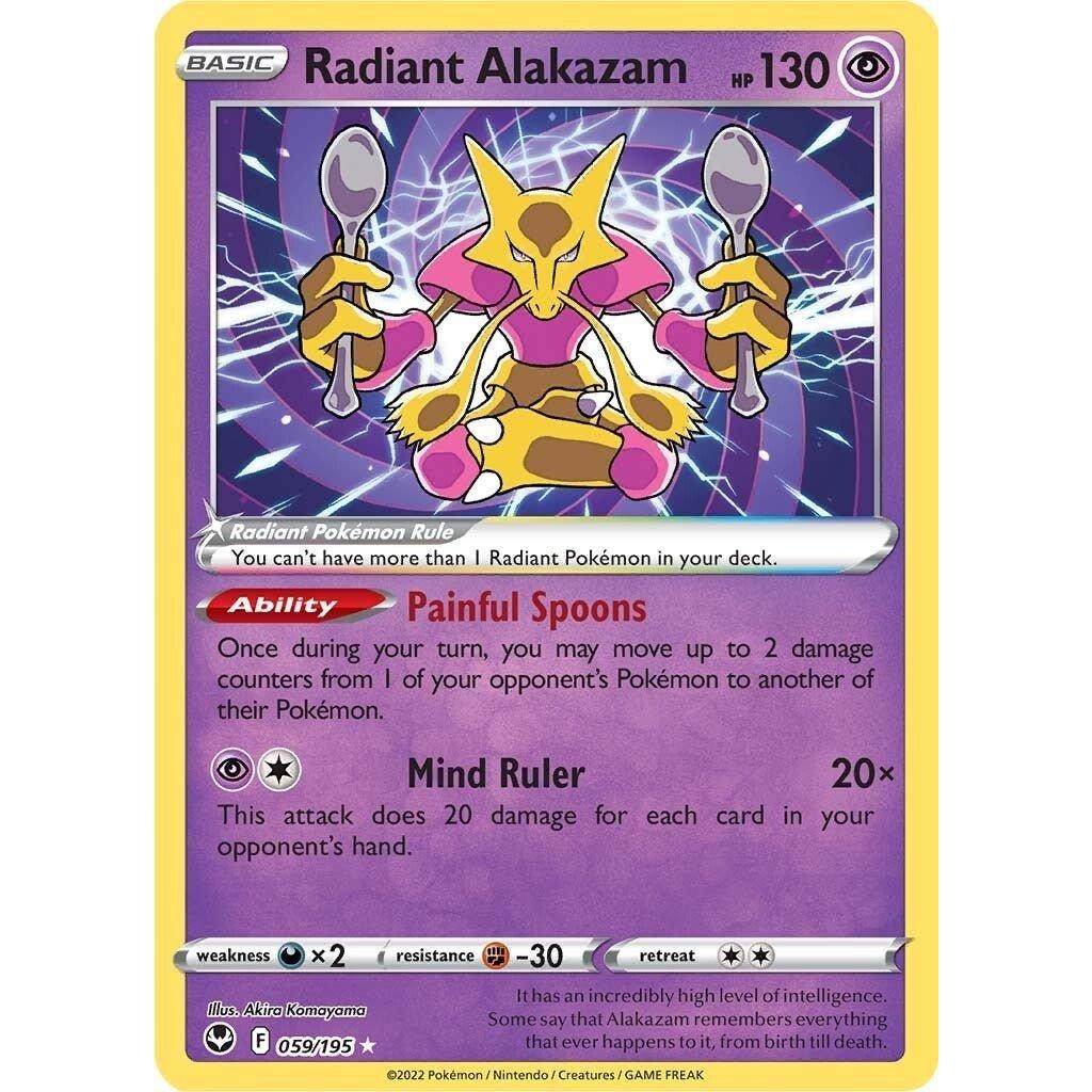 The Pokemon Company Radiant Alakazam (059/195) (SWSH12: Silver Tempest) by LAB7 Malta, Europe