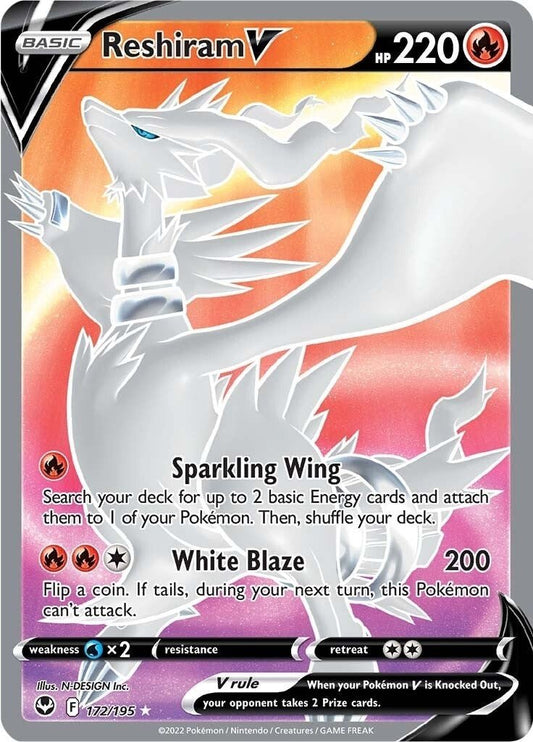 Pokemon - Reshiram V (Full Art) (172/195) (SWSH12: Silver Tempest)