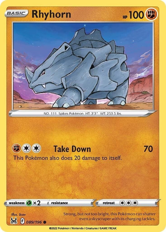 Pokemon - Rhyhorn (089/196) (SWSH11: Lost Origin)