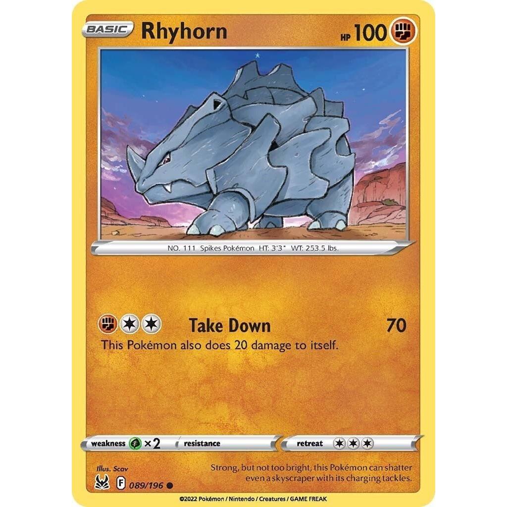 Pokemon Rhyhorn (089/196) (SWSH11: Lost Origin) by LAB7 Malta, Europe