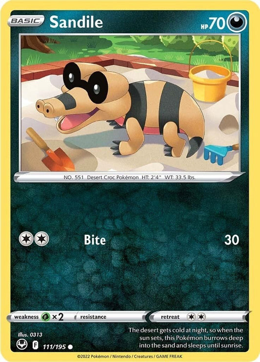 Pokemon - Sandile (111/195) (SWSH12: Silver Tempest)