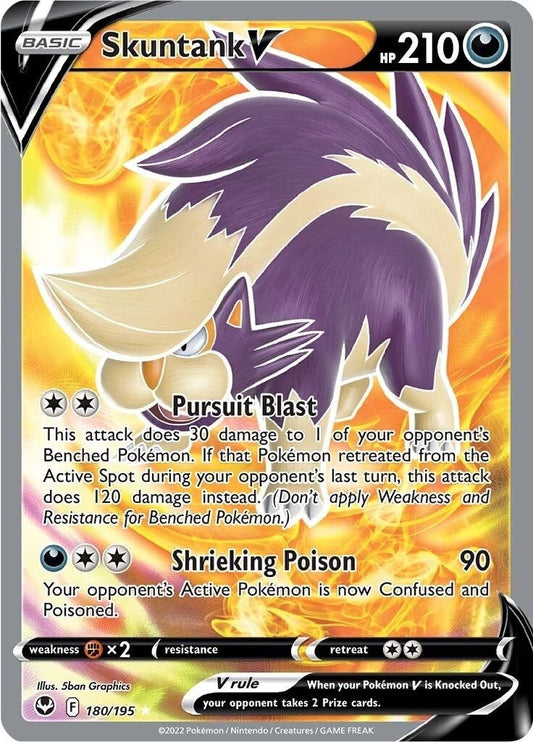 Pokemon - Skuntank V (Full Art) (180/195) (SWSH12: Silver Tempest)