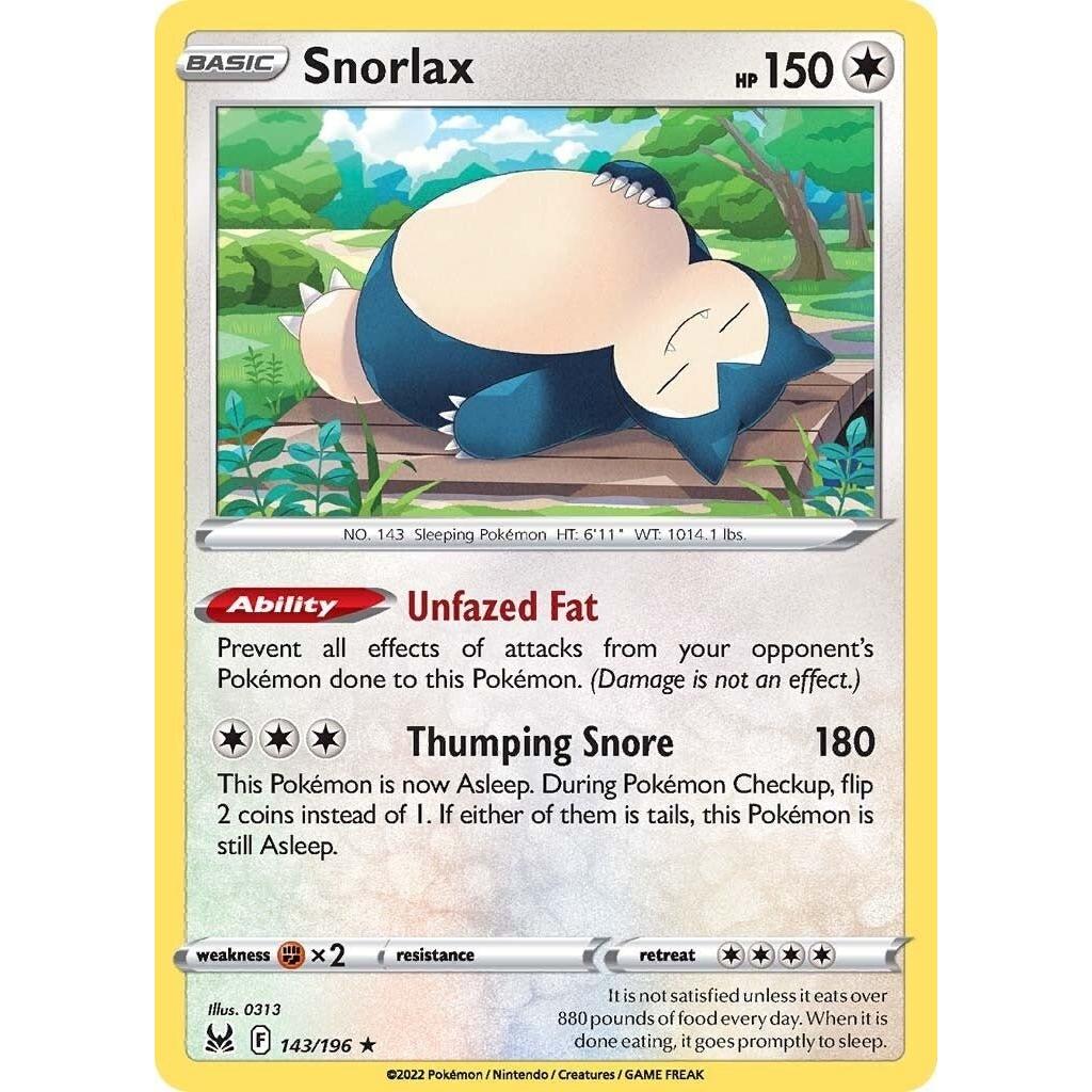 Pokemon Snorlax (143/196) (SWSH11: Lost Origin) by LAB7 Malta, Europe
