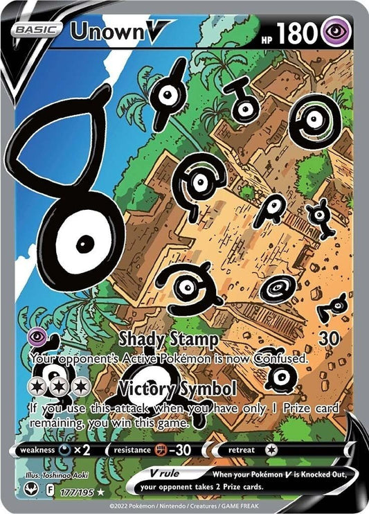 Pokemon - Unown V (Alternate Full Art) (177/195) (SWSH12: Silver Tempest)