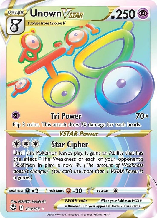 Pokemon - Unown VSTAR (Secret) (199/195) (SWSH12: Silver Tempest)